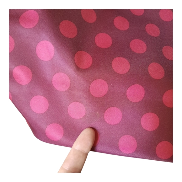 Kate Spade Hayden Blackberry Nylon Leather Polka Dot Top Zip Tote Purse K4871 - Picture 10 of 12